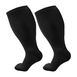 3 Pairs Plus Size Compression Socks for Women Men Knee High Solid Color
