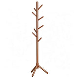 Wooden Coat Rack Freestanding with 8 Hooks for Bedroom Office Walnut