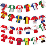 49 Pcs World Cup Soccer Jersey Flag Bunting Banner International Country for Sports Theme Decor
