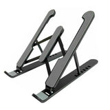 Foldable Aluminum Laptop Stand with Adjustable Height for Desk Use Black