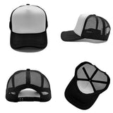 Adjustable Baseball Cap Breathable Mesh Trucker Hat for Outdoor Black