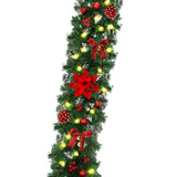 2.7M Christmas Garland with 50 LED Lights Artificial Rattan for Home Outdoor