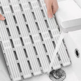 Shower Mat Non Slip Bathtub Mat with Suction Cups and Drain Holes Bath Mat for Bathroom Kitchen Wet Floor Grey