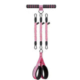 Pedal Resistance Band with Handle Adjustable Tube Foot Pedal Device  for Full Body Training Pink