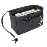 Thick Felt Tote Bag Organizer Insert with Multiple Pockets Gray
