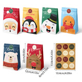 24PCS Christmas Flat Top Paper Gift Bags for Christmas Eve Apples