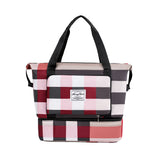 Foldable Large Capacity Travel Duffel Bag Overnight Bag Dry and Wet Separation Travel Bag Pink