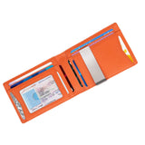 Mens Slim Leather Wallet – RFID Bifold Money Clip Front Pocket Card Holder Carbon Orange