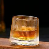 4PCS 180ml Spinning Whiskey Glasses for Bourbon Scotch Liquor and Cocktails Style 3