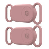 2Pcs Silicone Protective Case Water Resistant Cover for Samsung Galaxy  SmartTag2 Pink