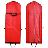 180cm Non Woven Garment Bag for Wedding Dresses Foldable Dust Cover with Clear Viewing Window Red