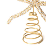 Sparkling Christmas Tree Top Bow Elegant Holiday Decoration Gold