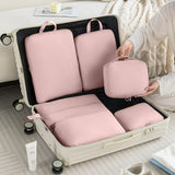 6Pcs Set Packing Cubes for Suitcases Travel Luggage Organizers Clothing Sorting Bags Pink