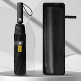Automatic Umbrella Auto Open Close Compact Folding Anti Rain Windproof Black