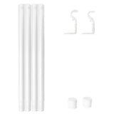 Curtain Rods Set Metal Splicing Curtain Poles White