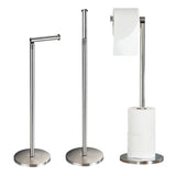Anti Slip Toilet Paper Holder Stand Stainless Steel Tissue Stand for Bathroom Kitchen Silver