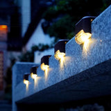 4Pcs Solar Deck Lights Outdoor for Outdoor Garden Stairs and Deck Warm White