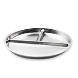 2Pcs Divided Meal Plates Stainless Steel Balance Lunch Container for Eating