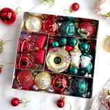60 PCS Christmas Donut Santa Gnome Ball Hanging Ornament Set Style 3
