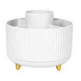 360 Degree Rotating Desk Organizer Dual-Purpose Pencil Pen Holder for Office School White