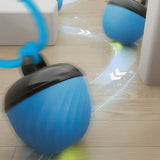 Squeaky Rolling Ball Dog Toy – Interactive Motion-Activated Chew Toy for Dogs Blue