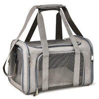 Foldable Travel  Pet Carrier Bag Portable Cat Dog Kennel Bag Grey