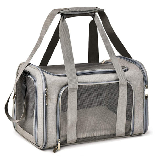 Foldable Travel  Pet Carrier Bag Portable Cat Dog Kennel Bag Grey