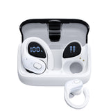 Wireless Bluetooth Headphone Sport Earbuds Stereo Over Ear Earphone with Earhook White