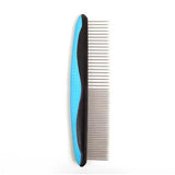 Pet Grooming Combo  Blue Deshedding Brush with Metal Comb for Cats and Dogs