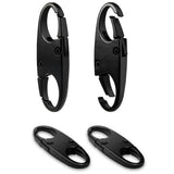 4 PCS Zinc Alloy Mini Zipper Lock Carabiners for Luggage and Backpacks Black