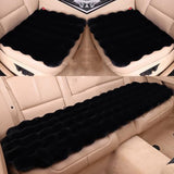 3Pcs Faux Sheepskin Auto Seat Home Cushion Fur Pad Cover Warm Mat Black