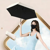 Mini Folding Travel Umbrella with UPF50+ Sun Protection for Outdoor Use Beige