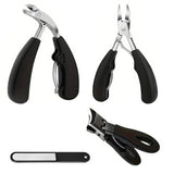 4 Piece Set Nail Clippers Nail Trimmers with Non-Slip Handles for Manicure Pedicure