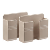 2 Pack Wall Mount Phone Holder No-Drill Phone Space-Saving Stand with Adhesive Backing for Home Dorm Apartment RV Gold