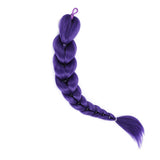 65cm Braided Ponytail Hairpiece Purple Elastic Band Cosplay Party