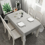 2-Pack PVC Tablecloth Waterproof Oilproof with Checkered Pattern Gray Check