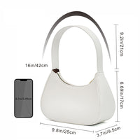 Women Shoulder Bag Elegant Feminine Mini Handbags with Zipper Closure White