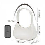 Women Shoulder Bag Elegant Feminine Mini Handbags with Zipper Closure White