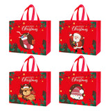 24 Pcs Christmas Halloween Gift Bags Nonwoven with Handles Red