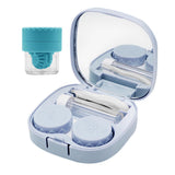 Contact Lens Case and Washer Set Travel Size Contact Lenses Cleaning Storage Tool Kit Blue