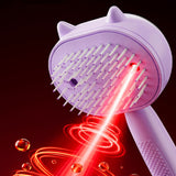 Cat Ear Electric Spray Hair Brush with One Click Cleaning Purple