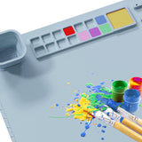 Anti-Stick Silicone Painting Mat Drawing Art Pad Washable Painting Mat Blue
