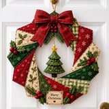 Christmas Quilted Wreath DIY Sewing Kit with Precut Fabric for Door Decor Style 1