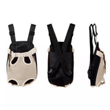 Mesh Dog Cat Carrier Backpack Breathable Front Back Carrying Apricot