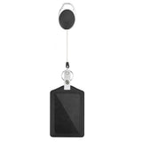 2Pcs PU ID Card Holder with Retractable Badge Reel