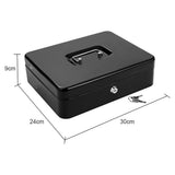 Locking Cash Box with Lock Money Box with Cash Tray Secure Box Black
