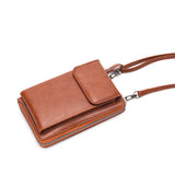 PU Leather Women’s Phone Pouch Crossbody Bag Wallet Brown