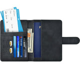 Passport Holder Protective Leather Cover Wallet With Secure Button Closure For Travel Essentials Black