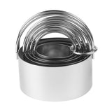 5 PCS Cutter Set Round Cookie Cutters with Handle 5 Pieces Stainless Steel Circle Baking Dough Tools for Cake