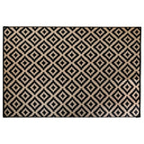 Outdoor Rug Reversible Rug Modern Area Rug Large Floor Mat for Outdoors Black and Cream